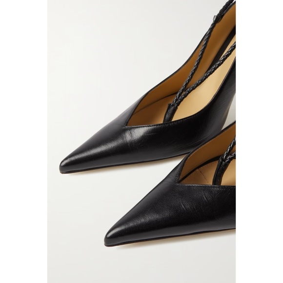BOTTEGA VENETA Loft Leather Pumps Ankle Wrap Pointed Toe Black NWT 8 US 38 EU - Picture 4 of 10